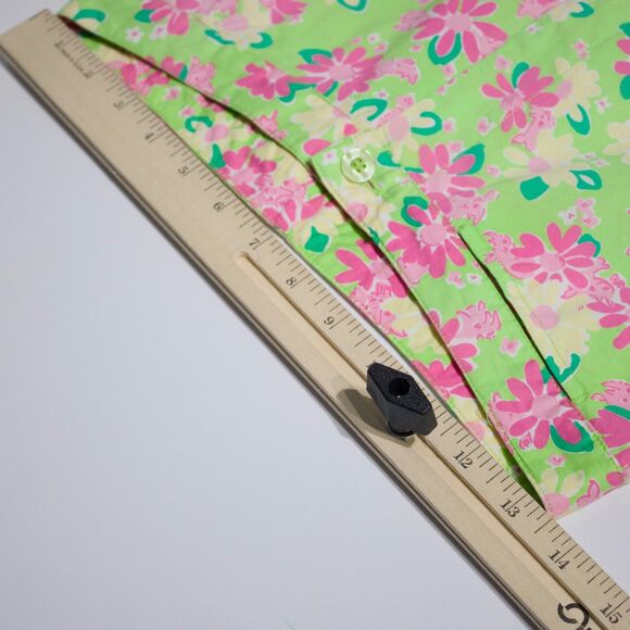 VTG Lilly Pulitzer White Label Crop Pants Green Pink Rhinoceros Flowers Women 2 - Picture 9 of 11